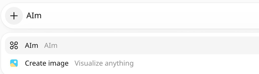 AIm encontrado al buscar en el menú + de un chat