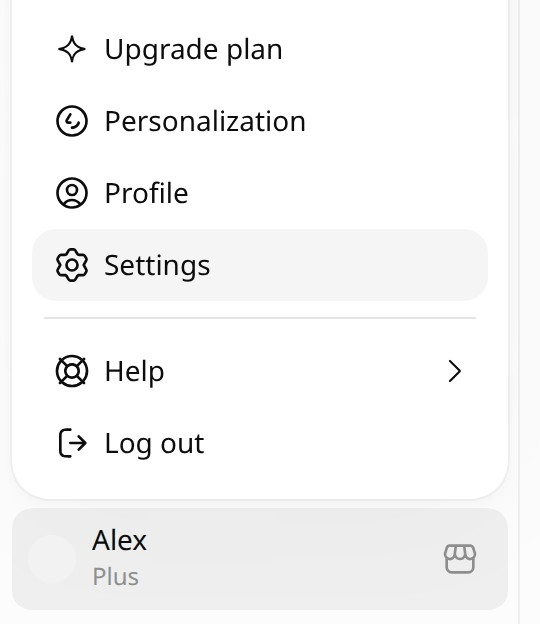 Abrir Settings desde el menú de perfil